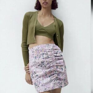JACQUARD RUFFLE MINI SKIRT